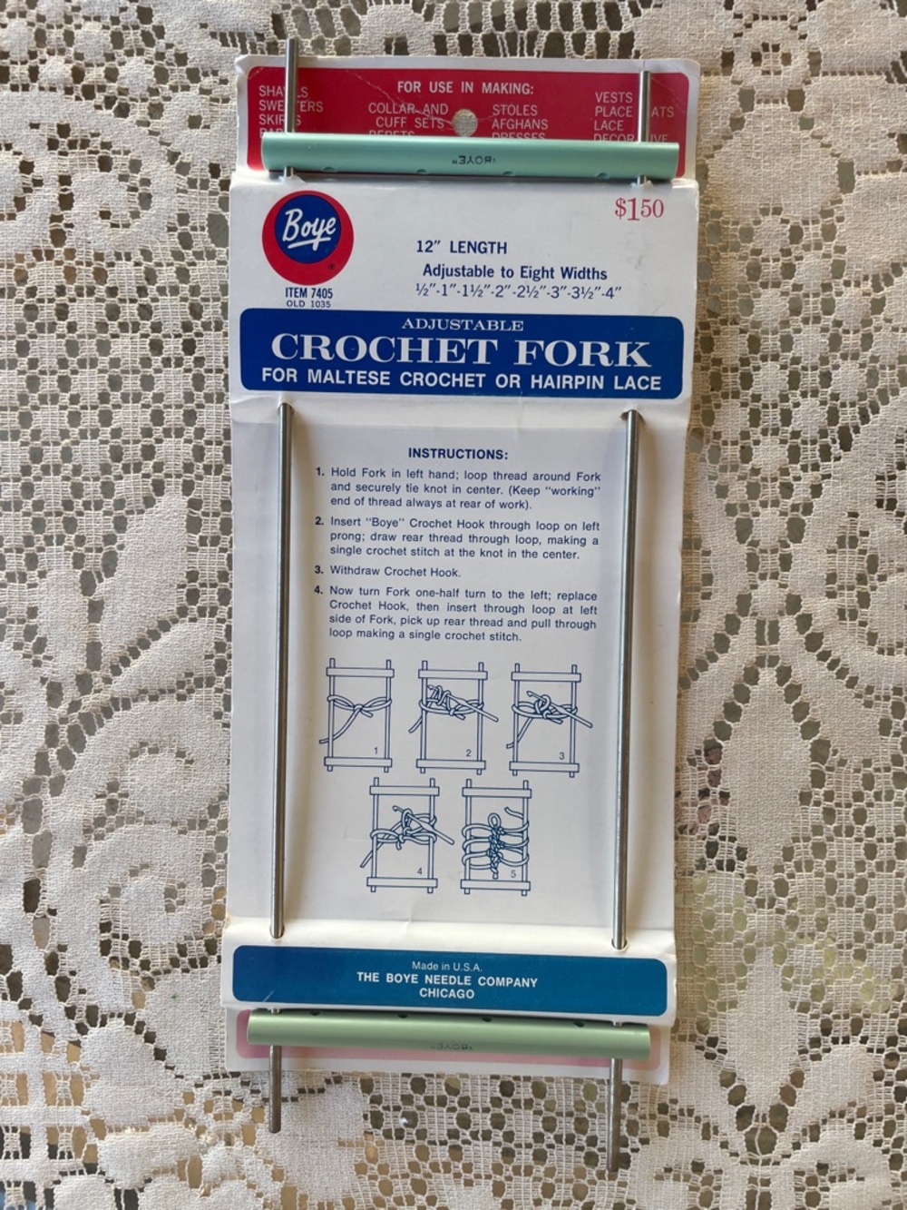 Vintage Boye Adjustable Crochet Fork
